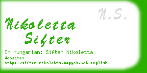 nikoletta sifter business card